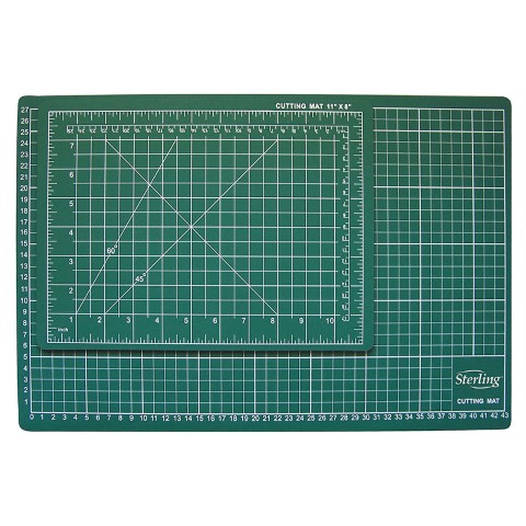 STERLING DUAL MEASUREMENT CUTTING MATS GREEN A2 - 600X450MM